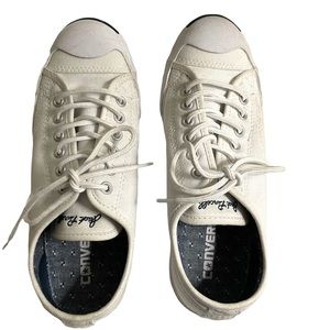 CONVERSE Jack Purcell Low Top White Canvas Casual Sneaker Womens 7 Mens 5